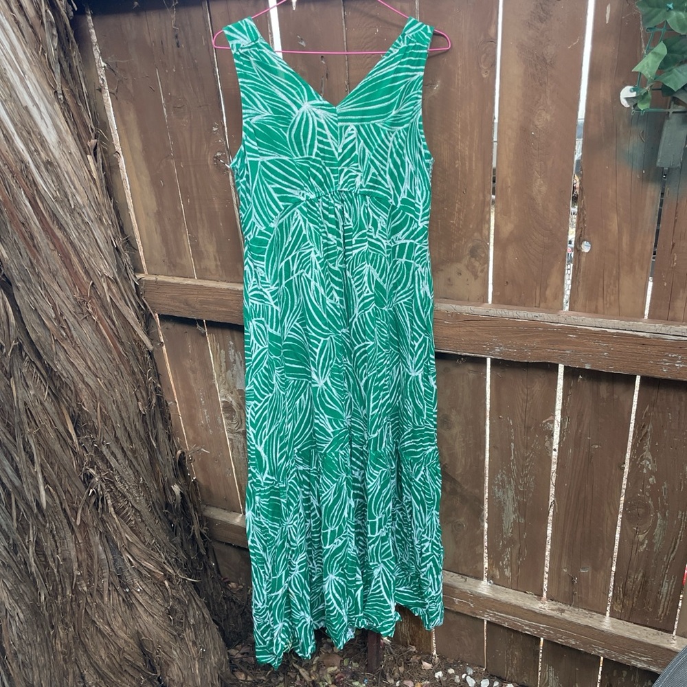 Japna Green Tropical Maxi Dress